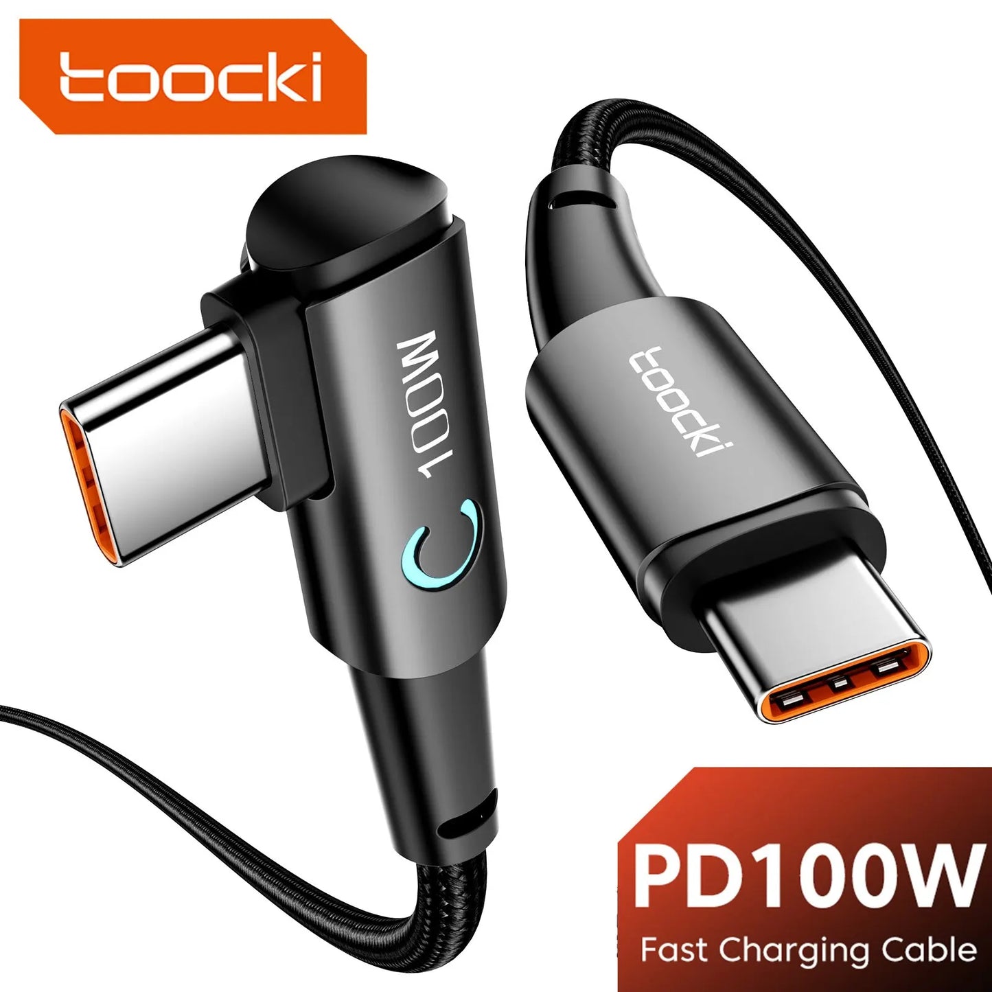 USB C Ladekabel 2M PD 100W 5A LED Anzeige Schnell Kabel Für Macbook Samsung