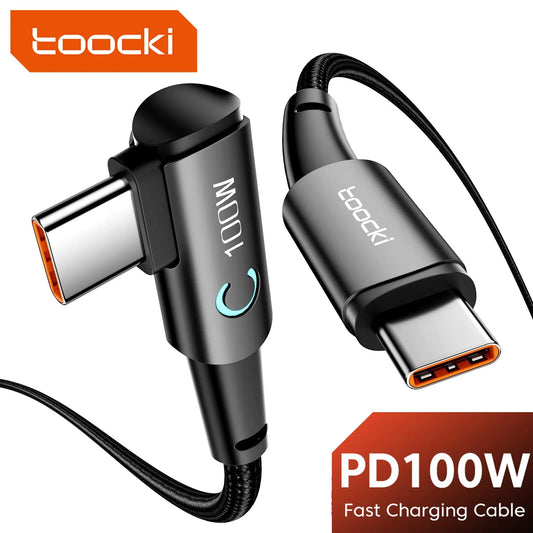USB C Ladekabel 2M PD 100W 5A LED Anzeige Schnell Kabel Für Macbook Samsung
