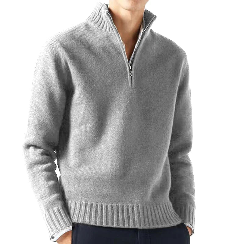 Herren Pullover Sweatshirt Troyer Pulli Sweater Stehkragen Zipper Langarmpulli
