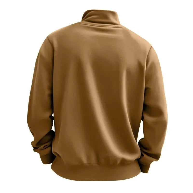 Herren Pullover Sweatshirt Troyer Pulli Sweater Stehkragen Zipper Langarmpulli