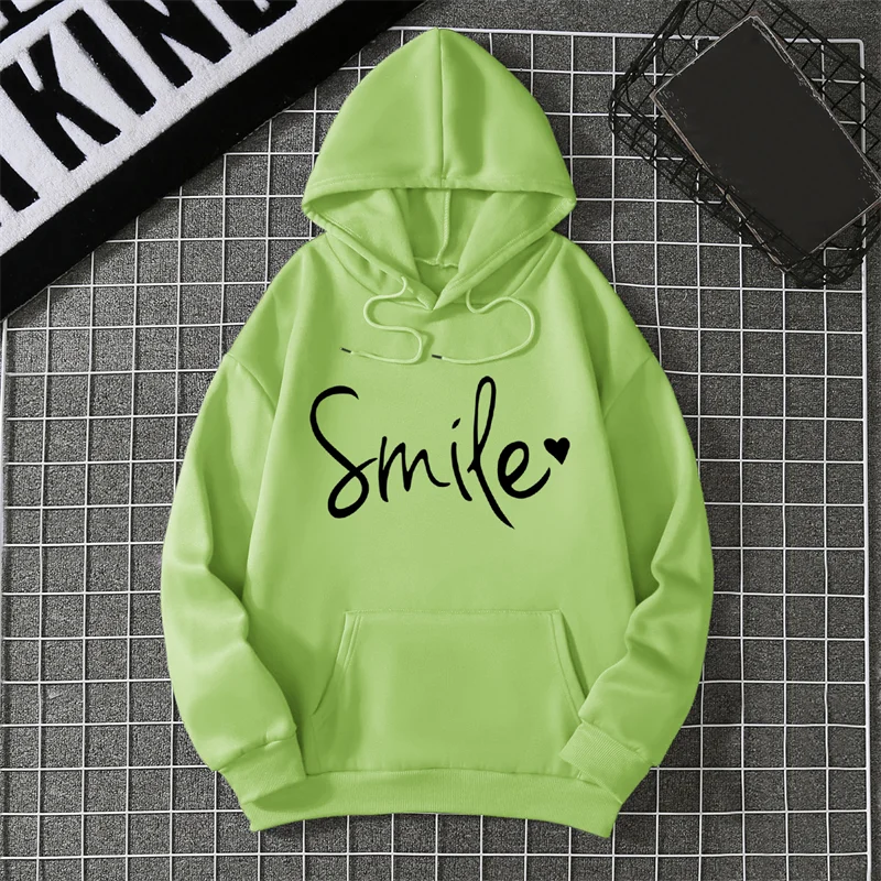 Smile Kapuzenpullover Sweatshirt Fleece Hoodie Pulli Damen Kapuzenpulli Shirt