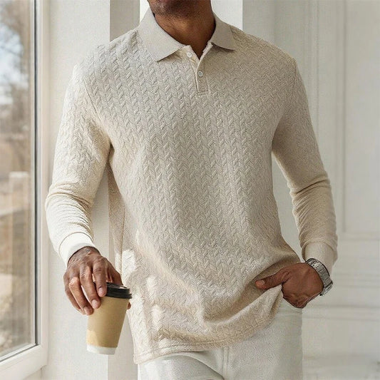 Herren Polo Pullover Sweatshirt Leichter Pulli Sweater Poloshirt Langarmshirt