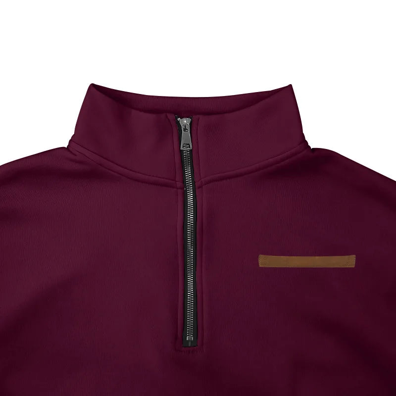 Herren Pullover Fleece Sweatshirt Troyer Pulli Sweater Stehkragen Langarmpulli