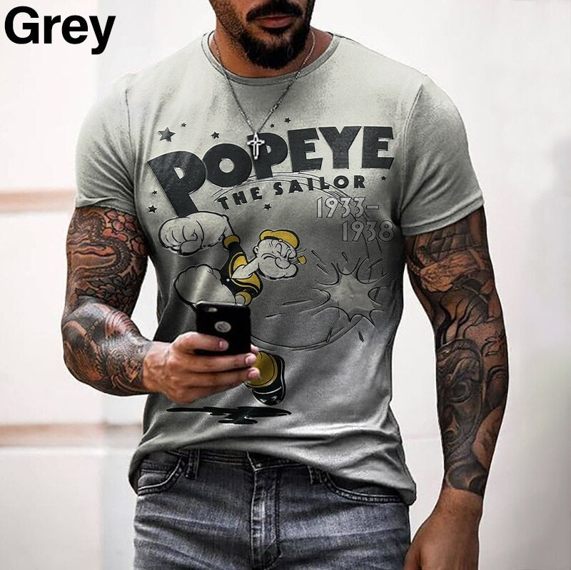 Herren Fashion Vintage 3D T-Shirt Rundhals Unisex Sommer Streetwear