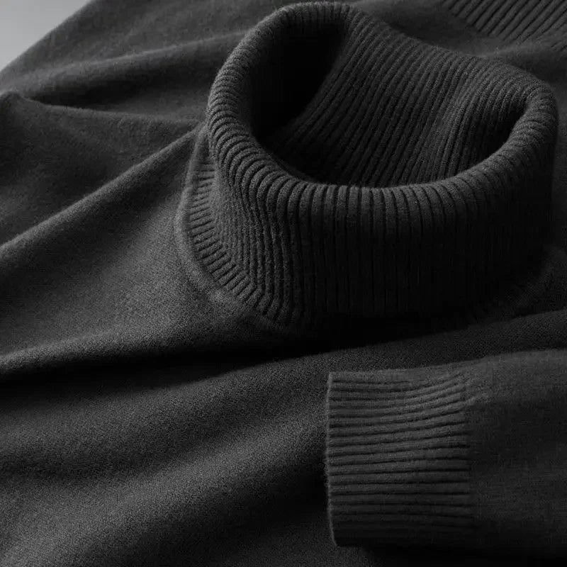 Herren Rollkragen Pullover Sweatshirt Pulli Zipper Sweater Shirt Langarmshirt
