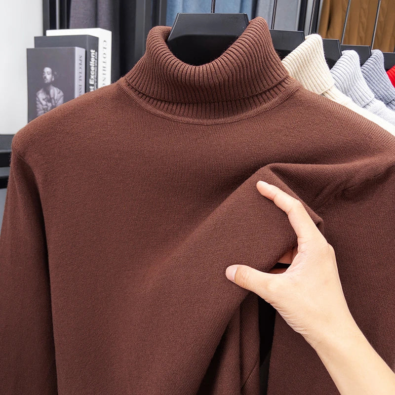 Herren Rollkragen Pullover Sweatshirt Leichter Pulli Sweater Shirt Langarmshirt