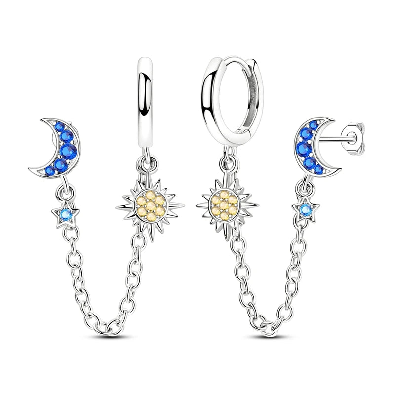 Funkelnde 925er Silber Creolen m. Zirkonia | Luxus-Qualität | Trend Ohrringe