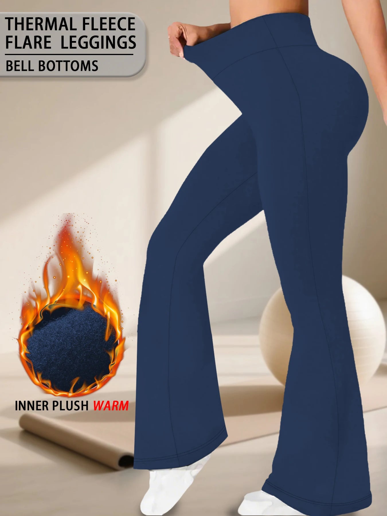Frauen Hose Winter Leggins Warm Thermohose Innenfleece Blickdichte Strumpfhose