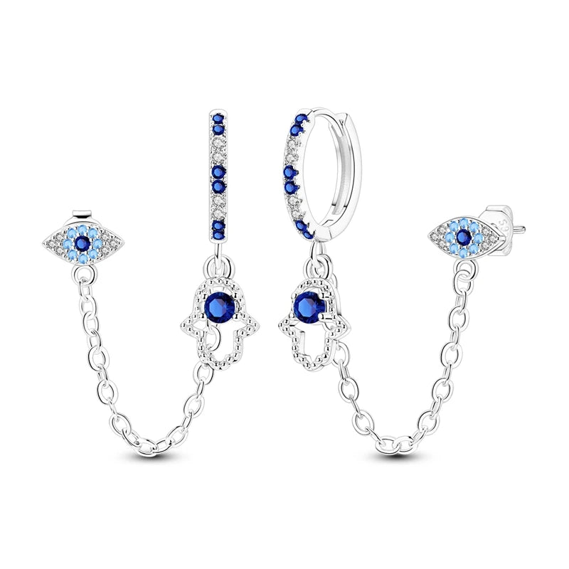 Funkelnde 925er Silber Creolen m. Zirkonia | Luxus-Qualität | Trend Ohrringe