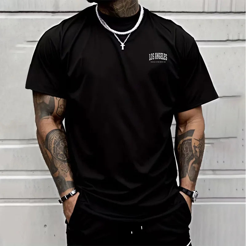 Herren T-Shirt Los Angeles Shirt Rundhals Streetwear Tank Top Hemd Polohemd