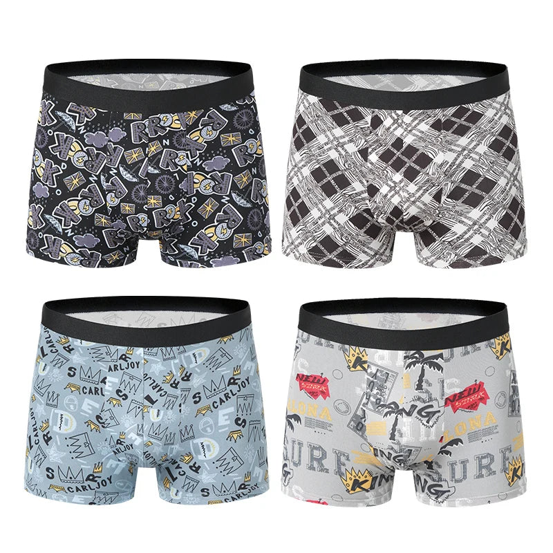 4er Pack Herren Boxershorts Unterhosen Basic Unterwäsche Boxer Shorts