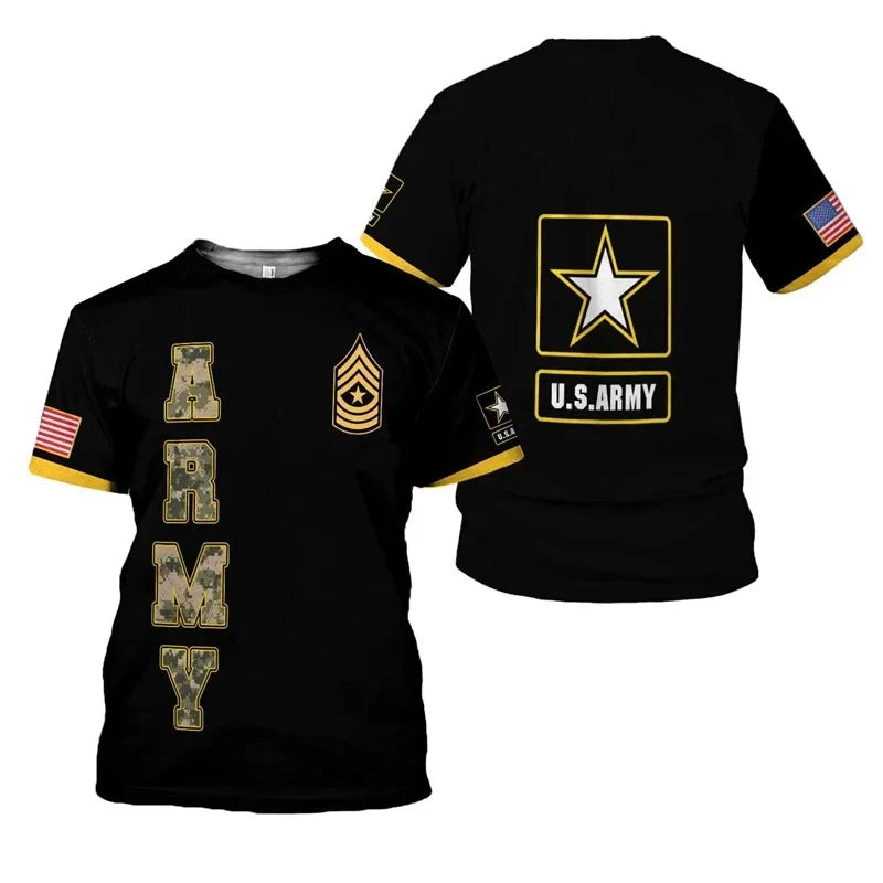Herren T-Shirt Kurzarm Army Shirt Rundhals Outdoor Camouflage Streetwear Top