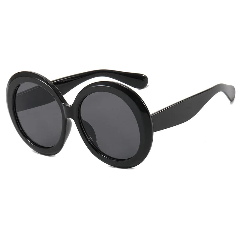 JNPCXI Übergroße Runde Sonnenbrille Frauen Männer Luxus Marke Großen Rahmen Sonnenbrille Brille Große Shades Unisex Reiten Brillen