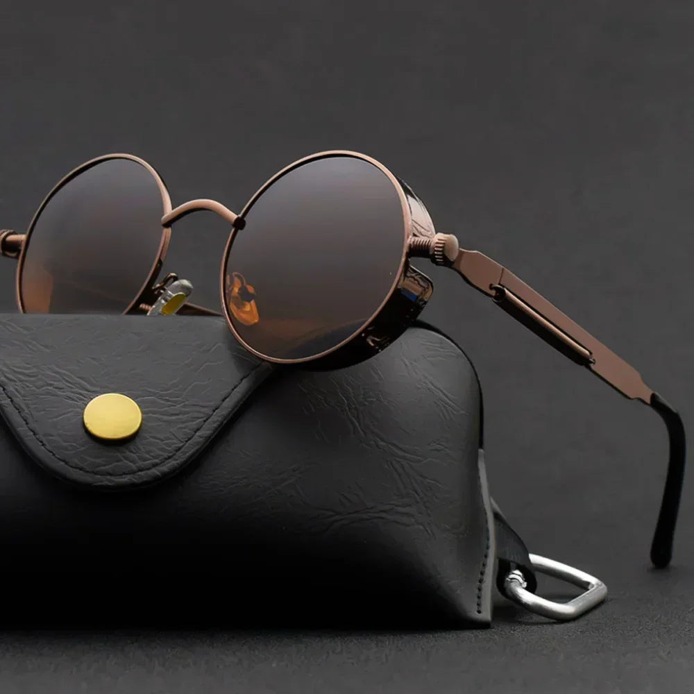 Damen Sonnenbrille Luxus Modische runde Herren Brille Vintage UV400