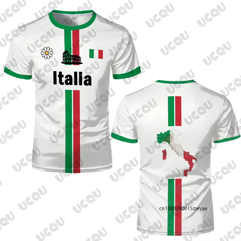 T-Shirt Uomo Manica Corta Italia Tops Maglietta Camicia Maglia Italy
