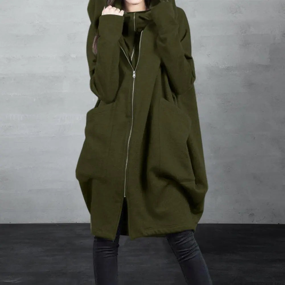 Damen Kapuzenpullover Sweatjacke Zip Hoodie Jacke Pullover Mantel Pulli Kleid