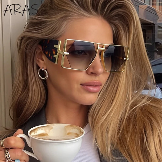 Designer Luxus Brille Sonnenbrille Damen Quadratische Übergröße Gläser Vintage