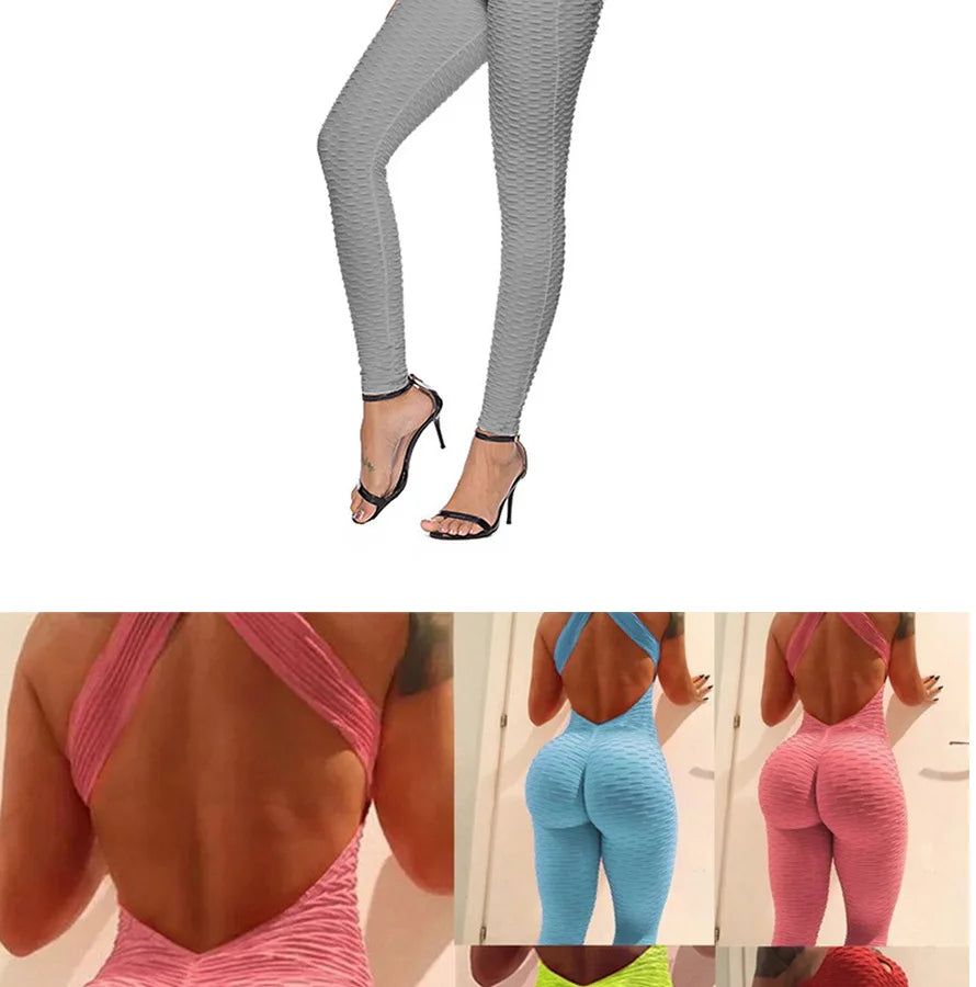 Tuta intera Sportiva Donna Rompers Pantaloni Yoga Palestra Sexy Jumpsuit Tutina
