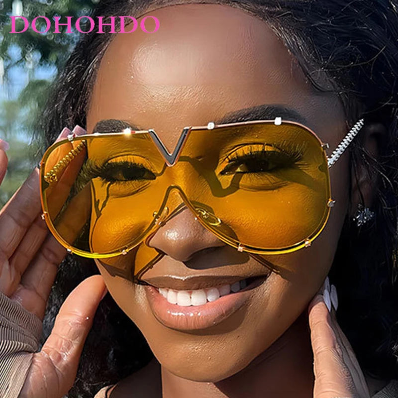 Occhiali da sole ovali oversize per donna e uomo Fotocromatici Polarizzati UV400