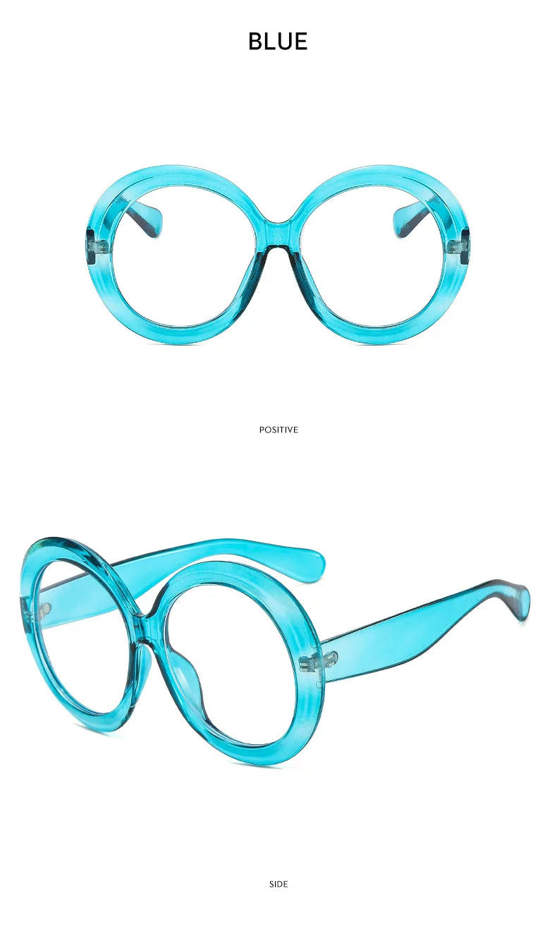 JNPCXI Übergroße Runde Sonnenbrille Frauen Männer Luxus Marke Großen Rahmen Sonnenbrille Brille Große Shades Unisex Reiten Brillen