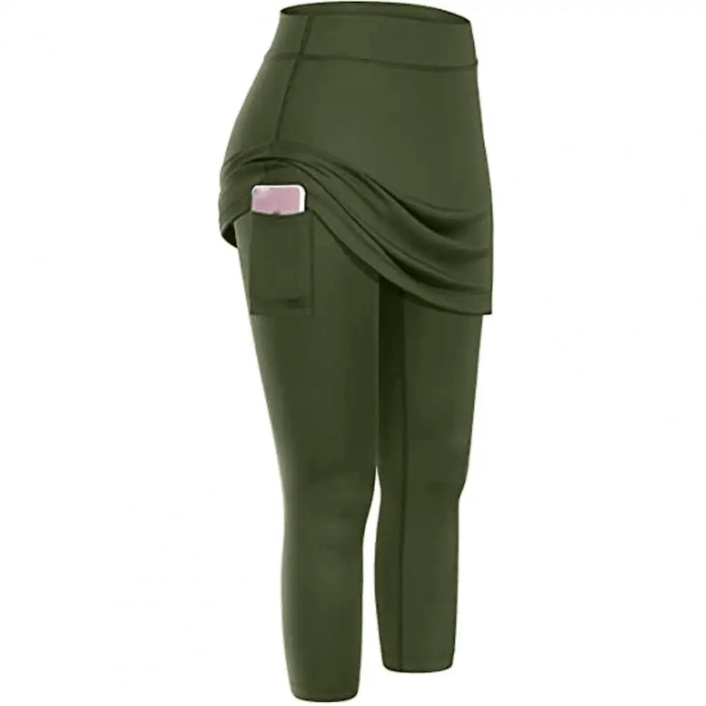 Yoga Leggings Mini Kleid Damen Hose Fitness Hosenrock Leggins Rock Tennisrock