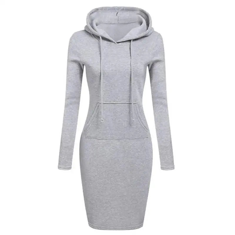 Kapuzenpullover Sweatshirt Pulloverkleid Hoodie Pulli Tunika Damen Sportkleid