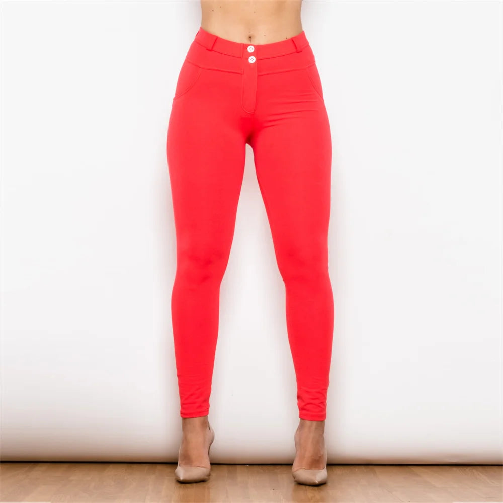 Damen Leggins Denim Look Leggings Sexy Push Up Jeans Hose Jeanshose Stretchhose