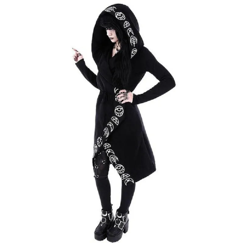 Gothic Kapuzenpullover Sweatjacke Zip Hoodie Sweatshirt Pullover Pulli Damen