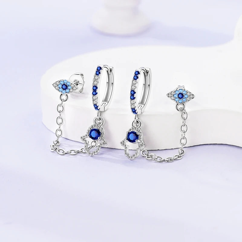 Funkelnde 925er Silber Creolen m. Zirkonia | Luxus-Qualität | Trend Ohrringe