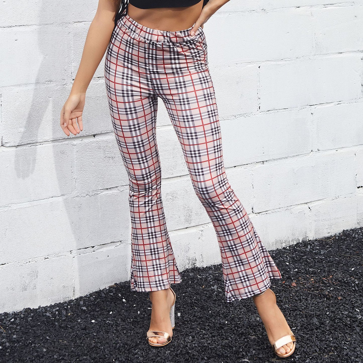 Damen Yoga Hose Bootcut Hüftjeans Schlaghose Hip Retro Flared Leggins