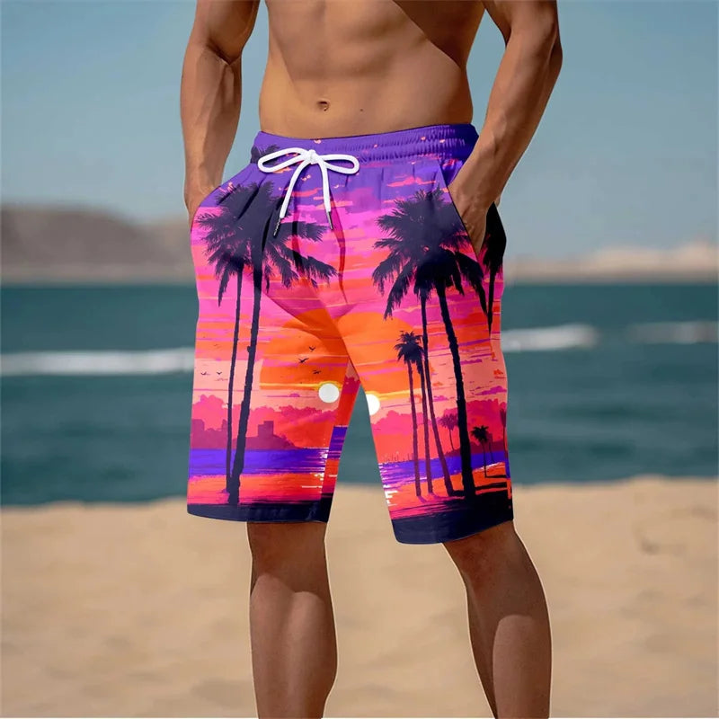 Hawaii-Badehose Herren Badeshort Kurzehose Shorts Schwimmhose 100% Polyester