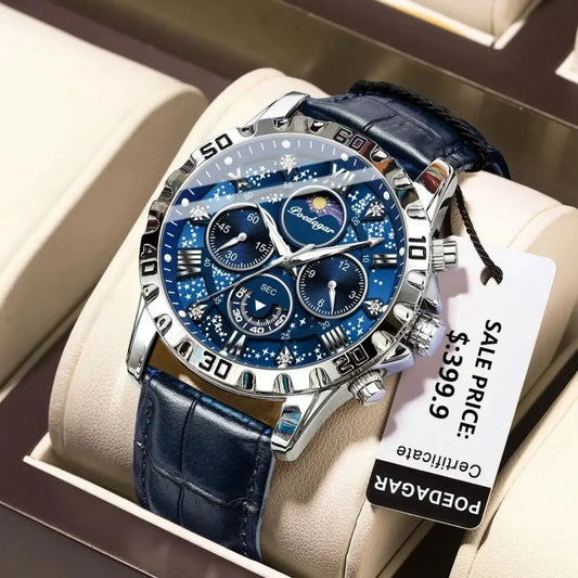 Herren Armbanduhr Digital Uhr Silber Edelstahl LED Quarzuhr Luxus Chronograph