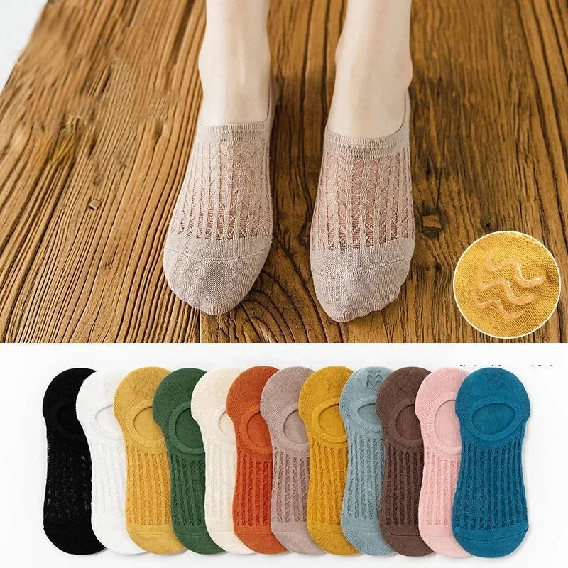 5 Paar Sneakers Socken Damen Sport Freizeit Kurzsocken Rutschfeste Füßlinge