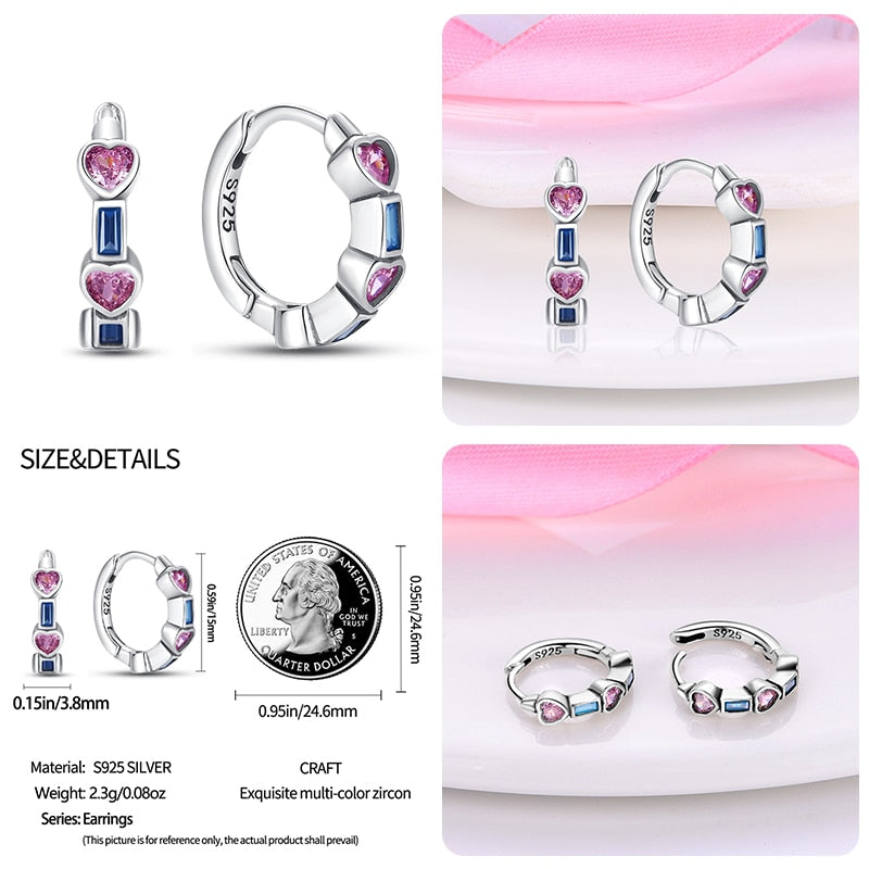 1 Paar Creolen aus 925 Sterling Silber Ohrringe Zirkonia Ohrstecker NEU