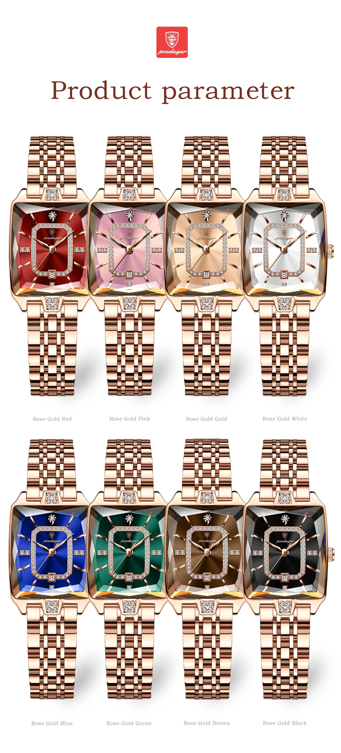 Orologio da Polso Donna Quarzo Quadrante Acciaio Inossidabile Classico Elegante