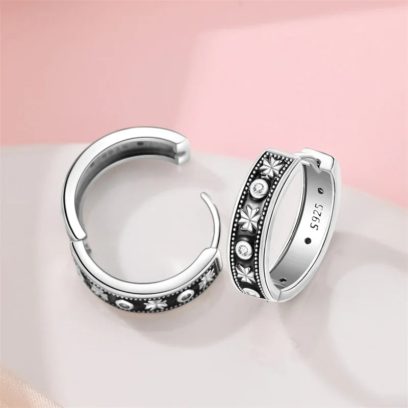 Creole Argento 925 Sterling Zirconi | Orecchini Eleganti Ipoallergenici Regalo