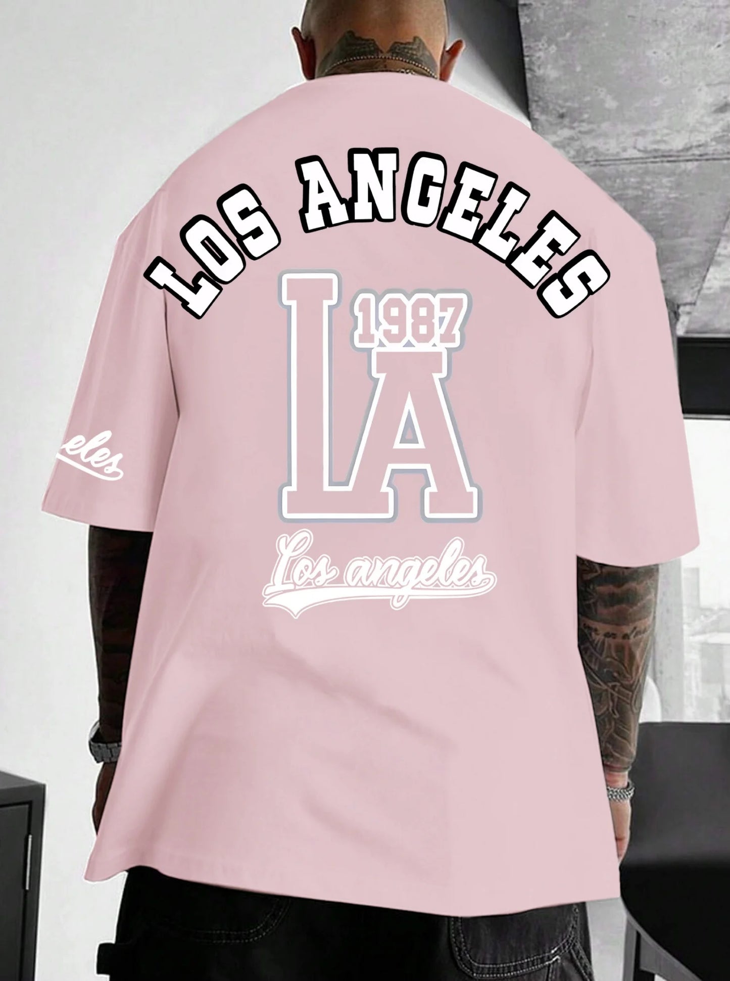 Herren T-Shirt Los Angeles Shirt Rundhals Streetwear Tank Top Hemd Polohemd