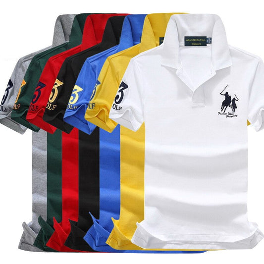 Herren Poloshirt POLO Shirt Zip Kontrast Kragen Kurzarm Slim Fit Hemd Polohemd