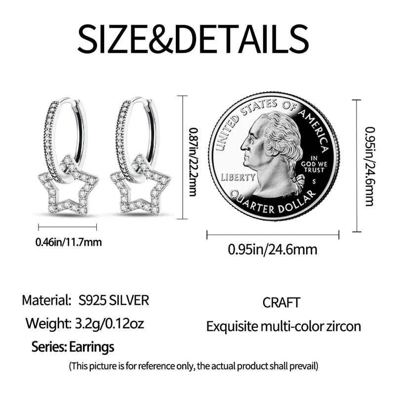 Creole Argento 925 Sterling Zirconi | Orecchini Eleganti Ipoallergenici Regalo
