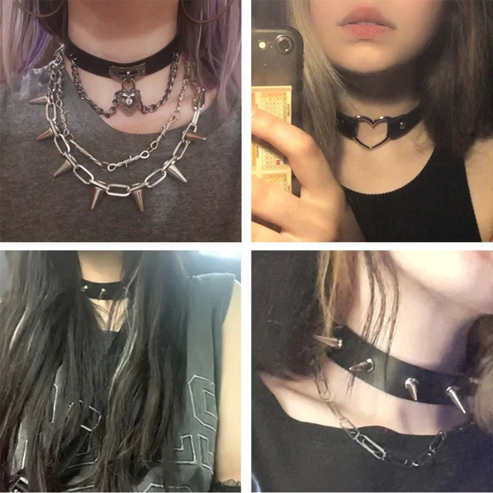 Sexy Halsband Harness Kette BH Gürtel  Punk Goth Frauen Bdsm Bondage Chocker