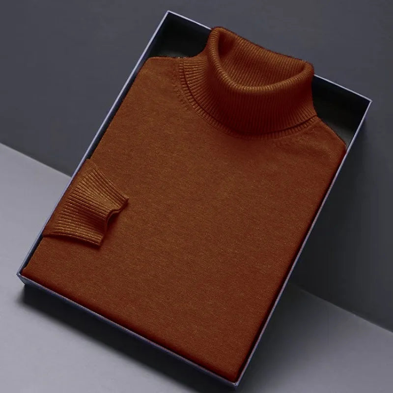 Herren Rollkragen Pullover Sweatshirt Leichter Pulli Sweater Shirt Langarmshirt