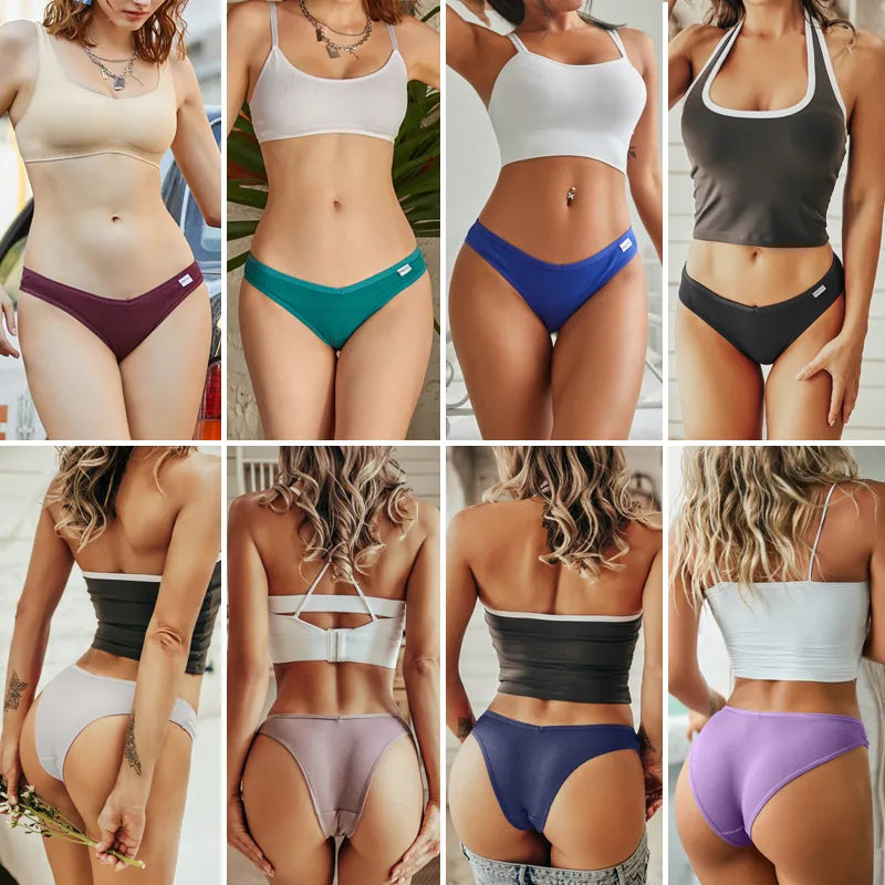 4Stk Frauen Baumwolle Tanga Höschen Sexy Schlüpfer Slip Dessous Unterwäsche