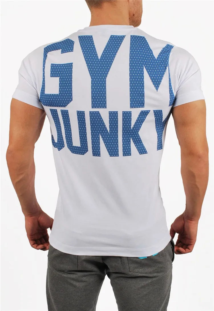 Männer Mode T Shirt Männer Tops Sommer Fitness Bodybuilding Kleidung Muscle Männlichen Shirts Baumwolle Slim Fit Tees