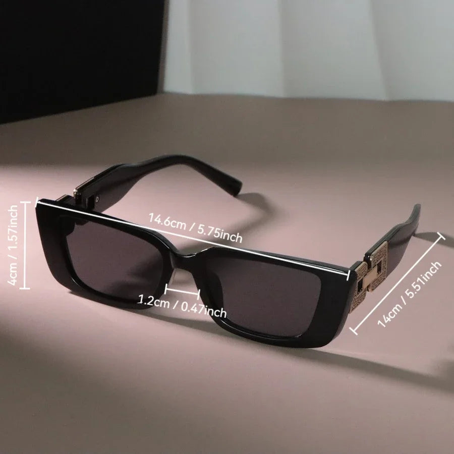 Damen Sonnenbrille Designer Luxus Brille Quadratische Übergröße Gläser Vintage