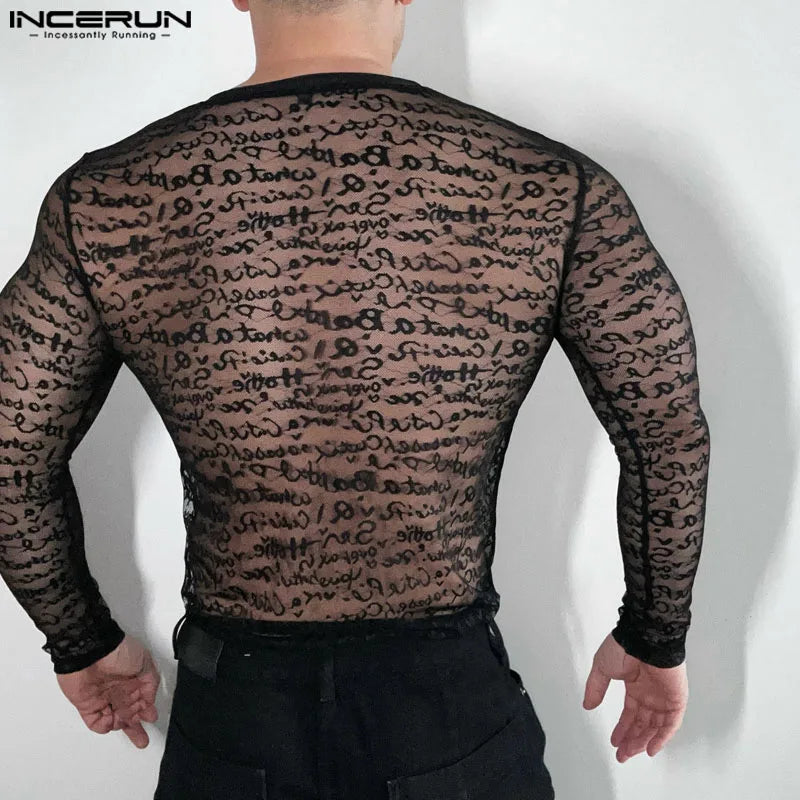Fetisch Fashion Männer Oberteil Sexy Shirt Herren Body Hemd Transparent Clubwear