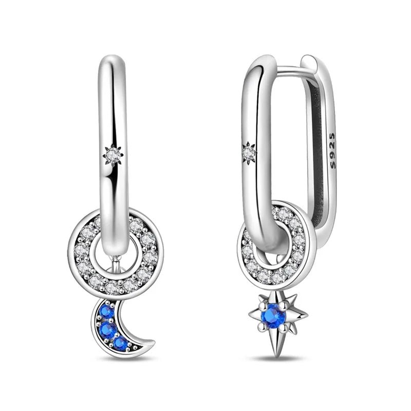 Funkelnde 925er Silber Creolen m. Zirkonia | Luxus-Qualität | Trend Ohrringe