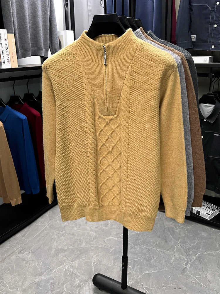 Herren Pullover Sweatshirt Troyer Pulli Sweater Stehkragen Zipper Langarmpulli