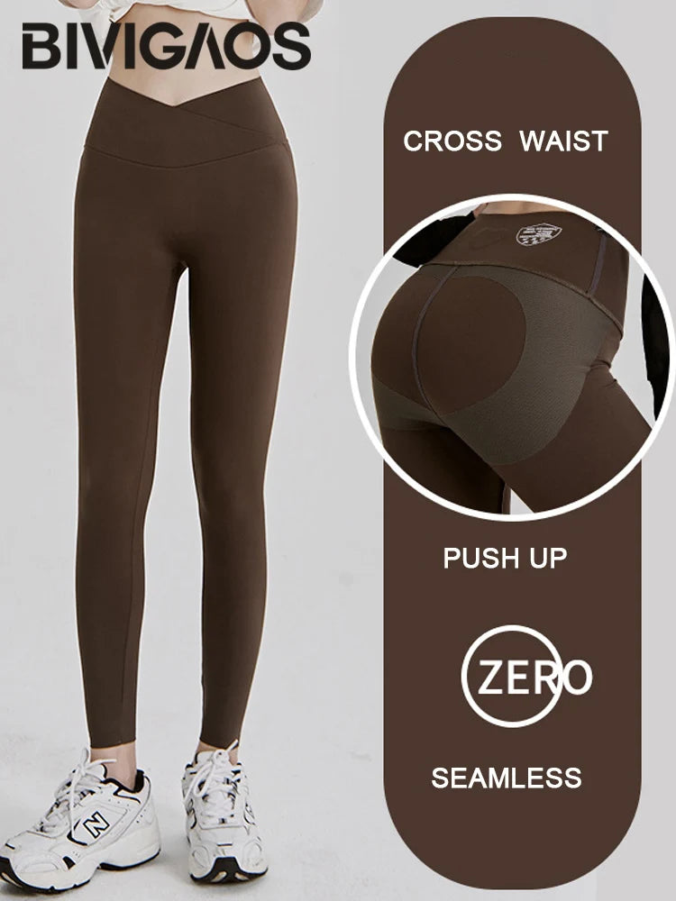 Yoga Leggings Push Up Damen Sport Hose Fitness Gym Stretch Leggins Jogginghose