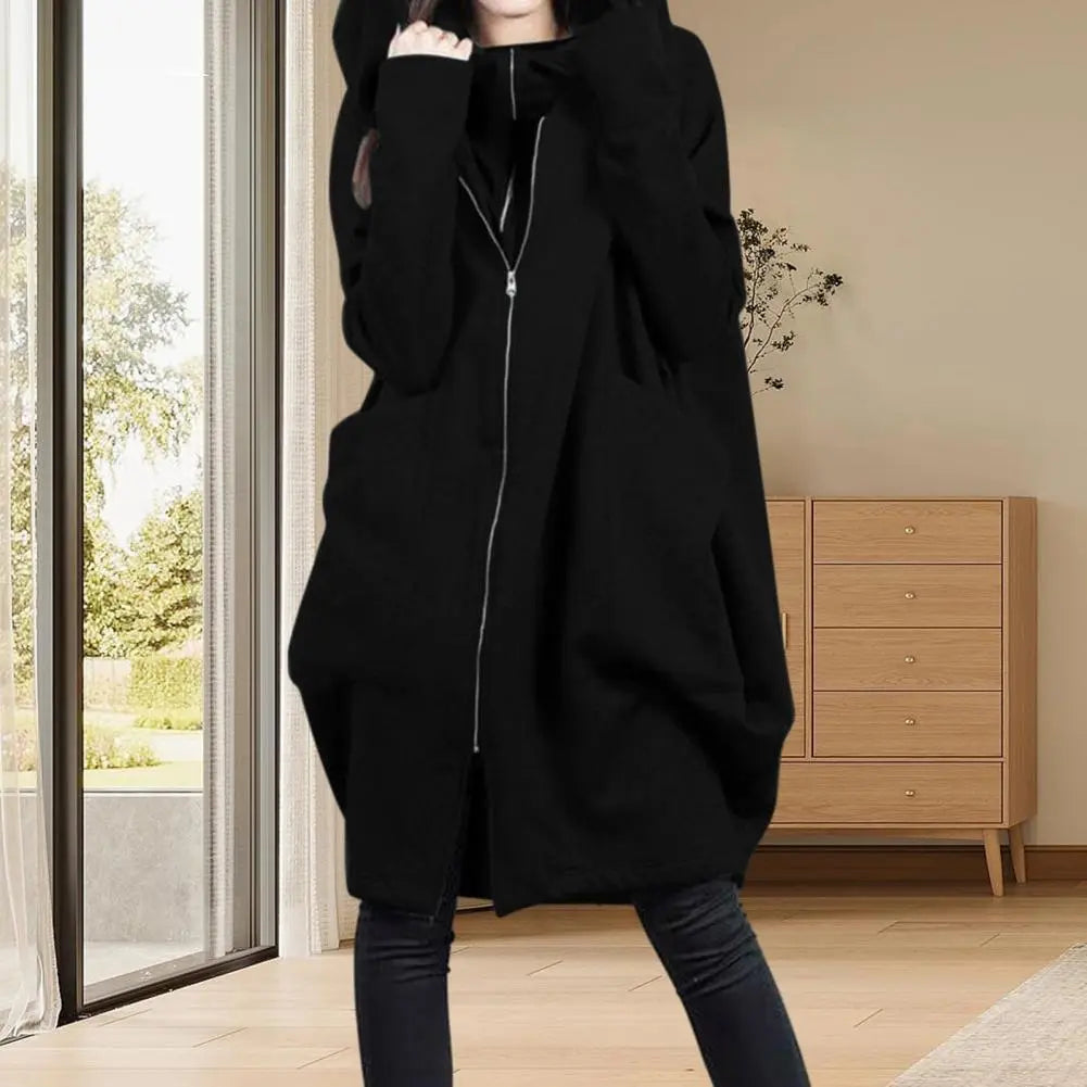Damen Kapuzenpullover Sweatjacke Zip Hoodie Jacke Pullover Mantel Pulli Kleid