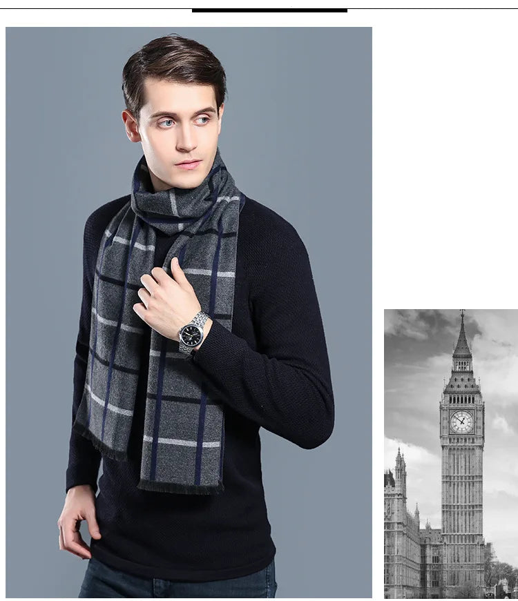 Herren Schal Winterschal Stola Schlauchschal Halstuch Wollschal Strickschal Loop